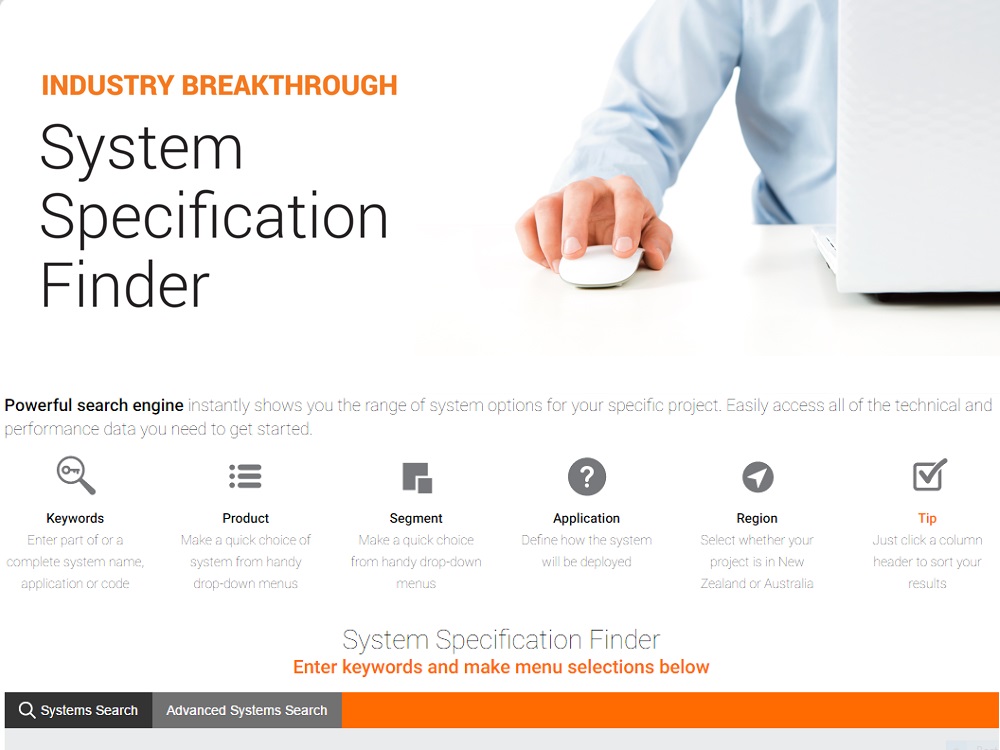 AFS System Specification Finder instantly shows you the system options for your project