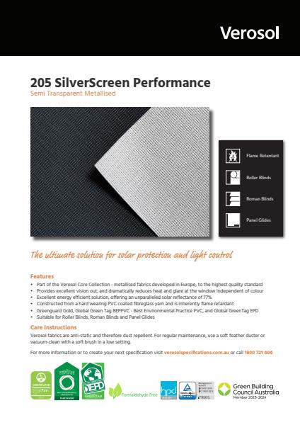 205 SilverScreen Performance Specification