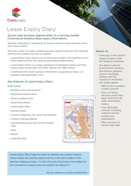 CoreLogic Lease Expiry Diary brochure