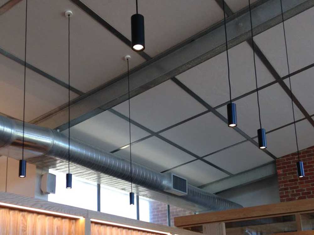 Durra panel ceiling system interior
