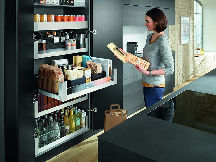 Blum cabinet solutions in modern kitchen