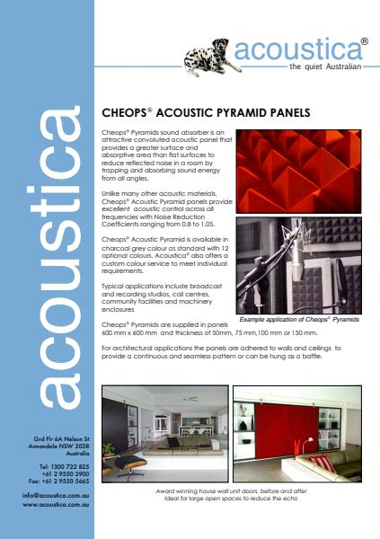 Acoustic sound absorbing pyramid panels from Acoustica