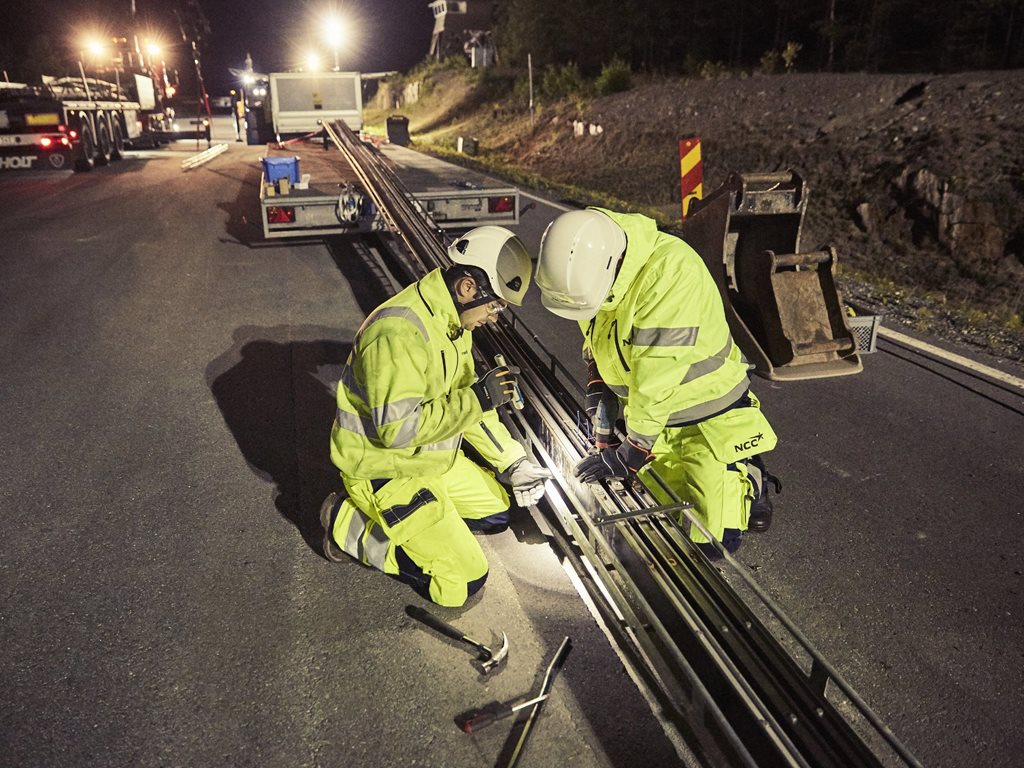 This month Sweden built the first road that charges electric vehicles as they drive. Image: eroadarlanda
