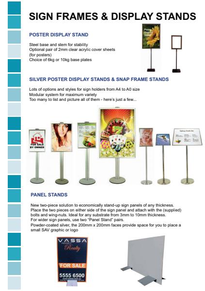 Sign Frames and Display Stands