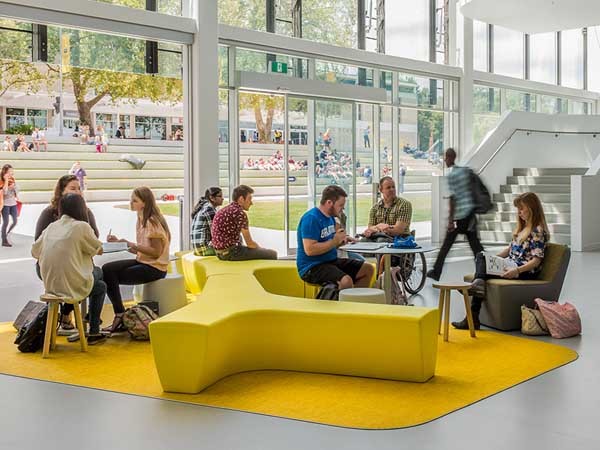 Inside the new Student Hub and Plaza at Flinders University
