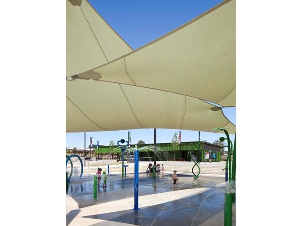 The Blacktown climate informed design, with a variety of shading and water facilities littering the site.
