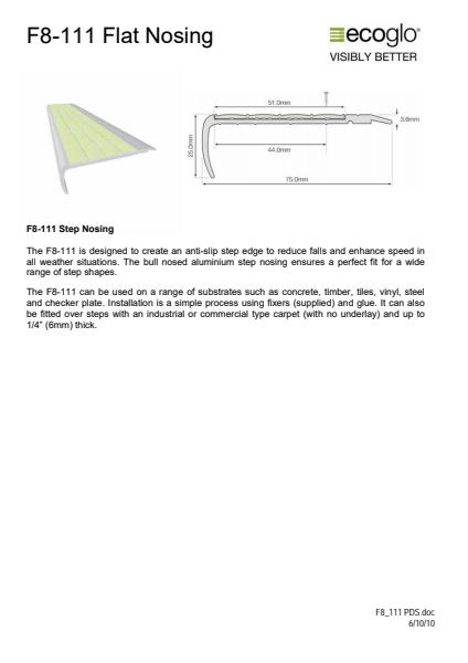 F8-111 Flat Nosing Product Brochure