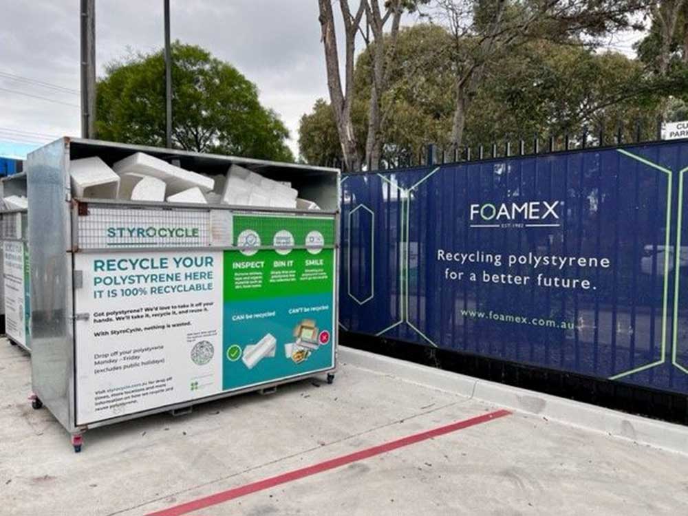 A StyroCycle bin for EPS recycling
