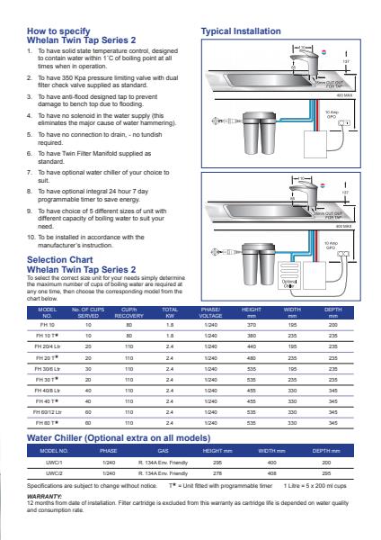 Whelan Twin Tap Series 2 Boiling and Chilled Water Tapware