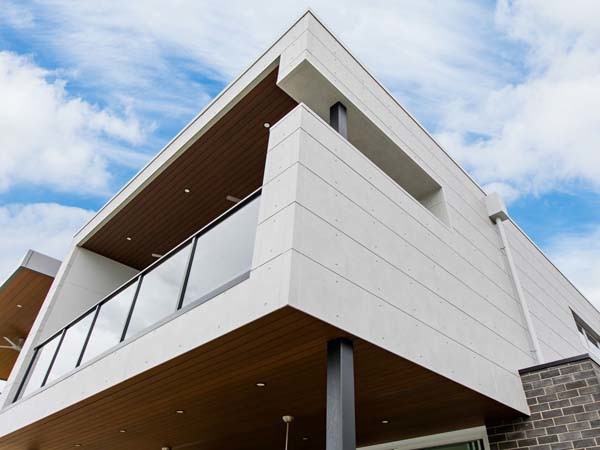 Cemintel&rsquo;s Urban Grey cladding panels at the West Lakes home
