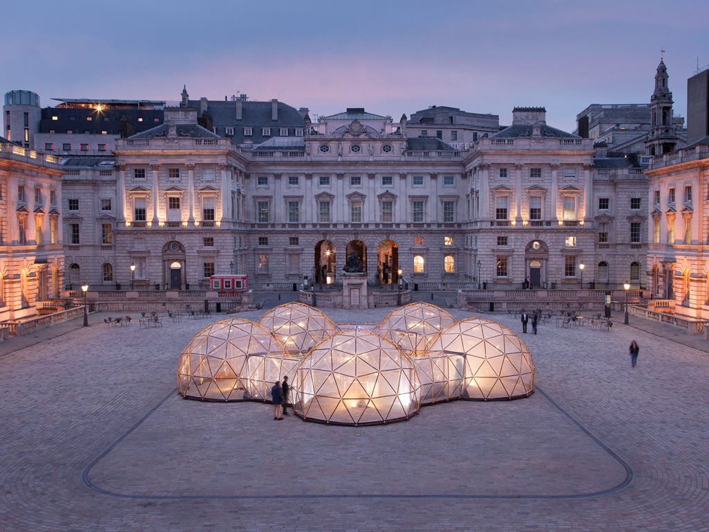 The controversial &quot;pollution pods&quot; at London&#39;s Somerset House.&nbsp;
