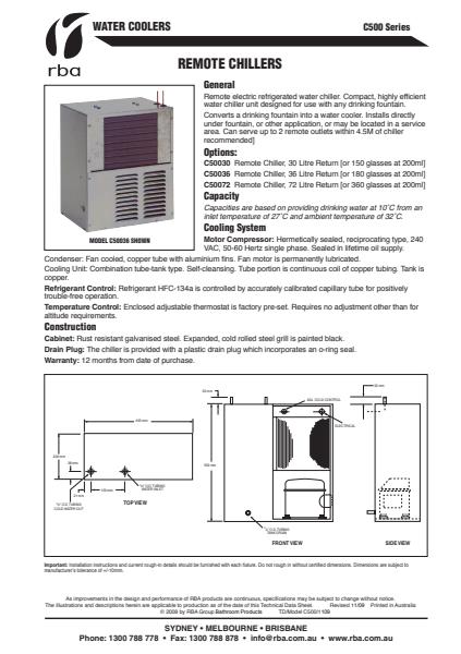 Remote Refrigerated Water Chiller