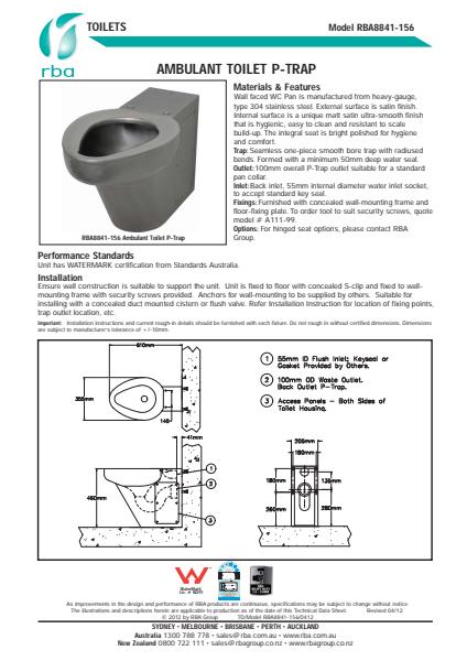 Ambulant Toilet With P-Trap 