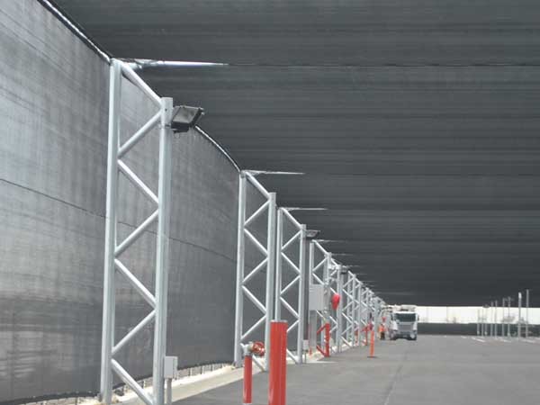 MakMax&rsquo;s hail net structures provide optimum weather protection for stored or parked vehicles
