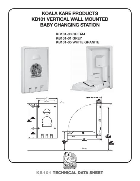 Vertical Wall Mounted Baby Changing Station