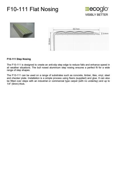 F10-111 Flat Nosing Product Brochure