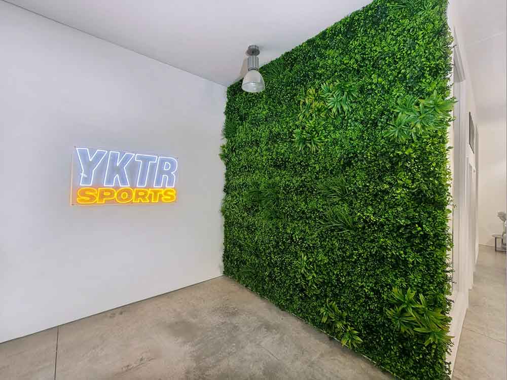 Evergreen Country green wall at YKTR Sports 