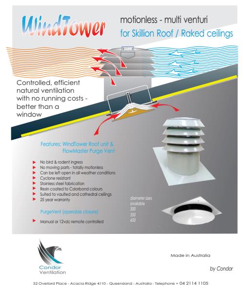 WindTower Skillion Roof Ventilation