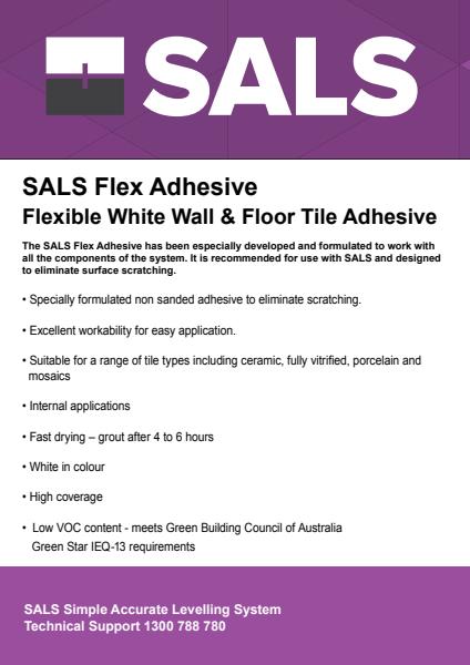 SALS Flex Adhesive – Flexible White Wall and Floor Tile Adhesive