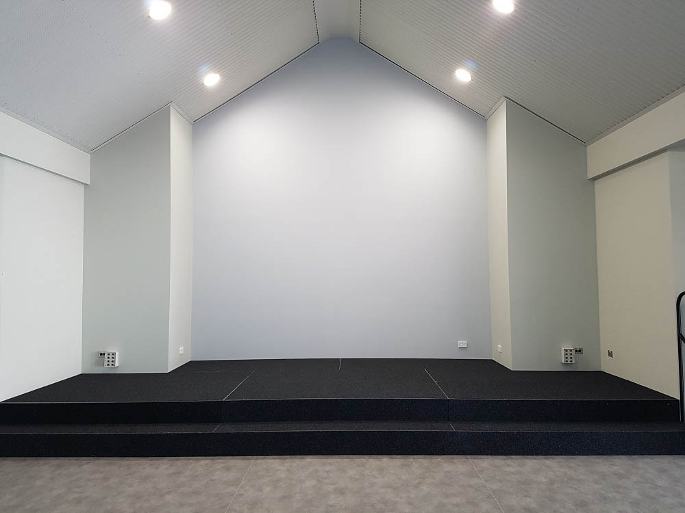 The modular podiums were manufactured to fit the church knave
