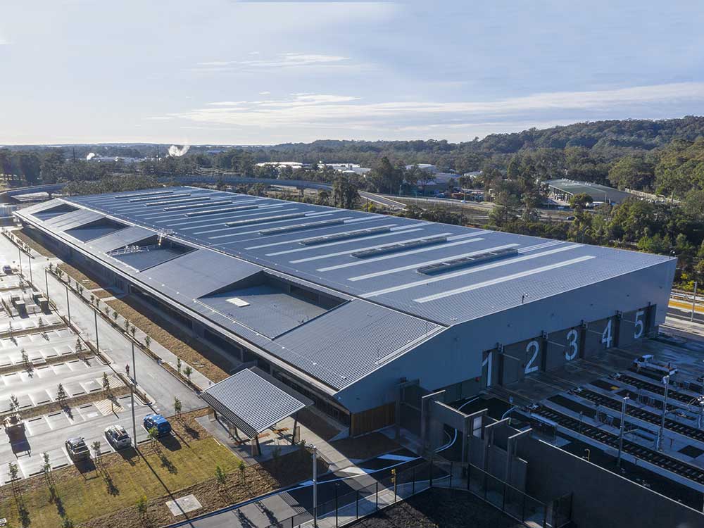 The Kangy Angy Maintenance Centre features Kingspan wall and roof panels