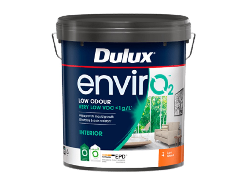 Dulux has been awarded Red List Free Declare labels across its entire envirO2 range