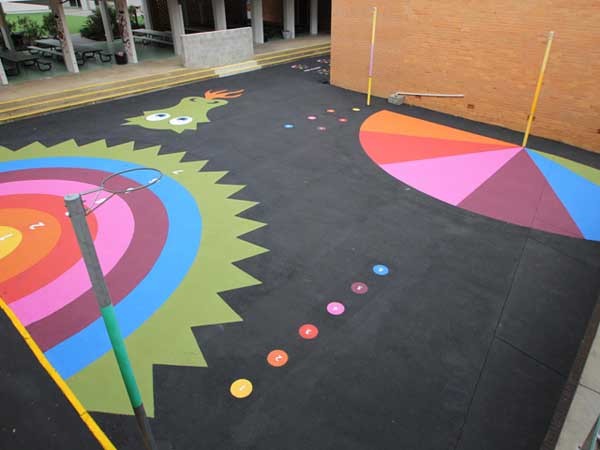 StreetBond coatings are ideal for schools to create highly visual play and exercise surfaces