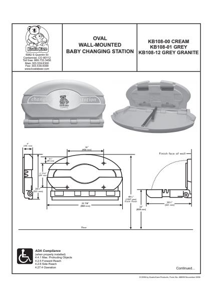 Oval Wall Mounted Baby Changing Station