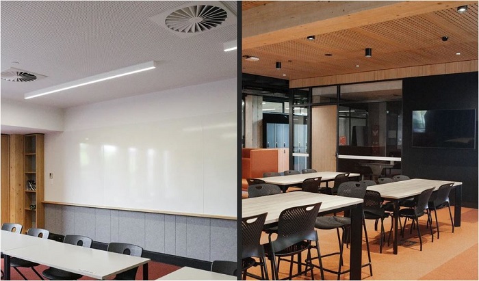 Acoustic panels and whiteboards