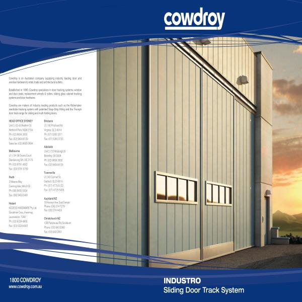 Cowdroy Industro sliding door track system brochure