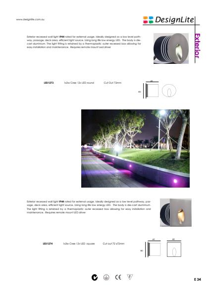 DesignLite Exterior Recessed Wall Lights Product Information