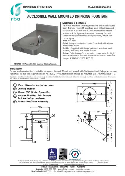 Accessible Wall Mounted Drinking Fountains