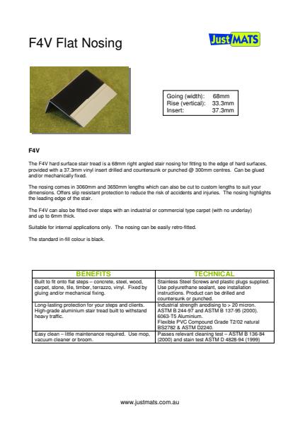 F4V Flat Nosing Product Brochure 