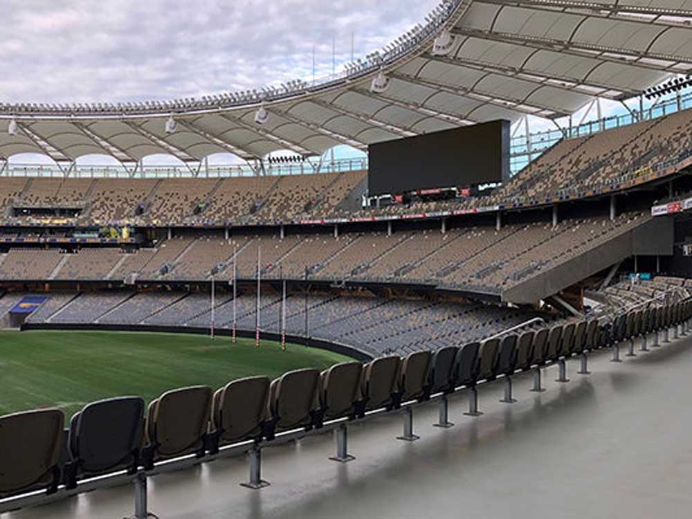 Perth Stadium showcases an eye-catching roof canopy made possible by structural steel