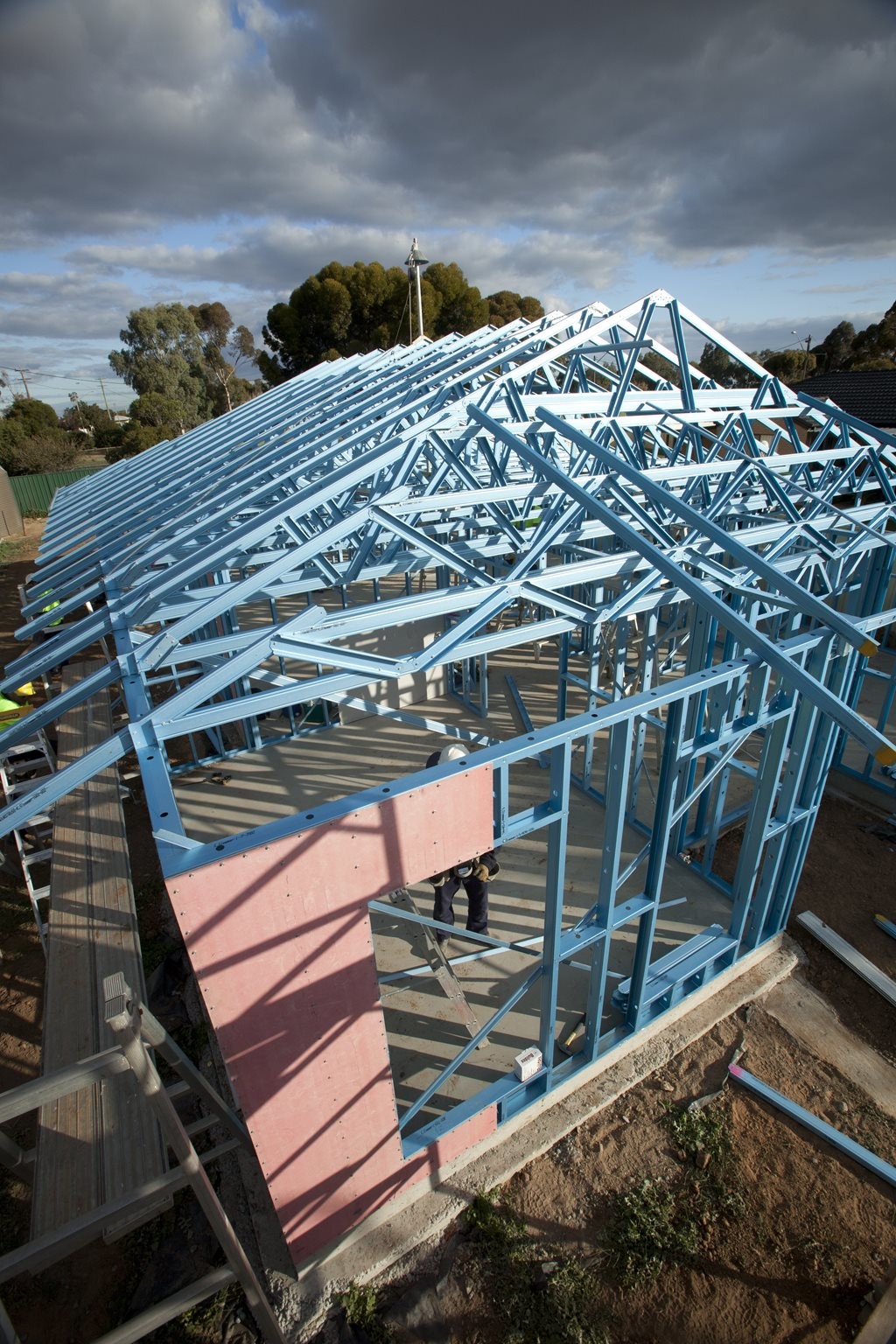 Bluescope's Enduroframe system uses a patented rollformer to create structural elements within a factory environment. 